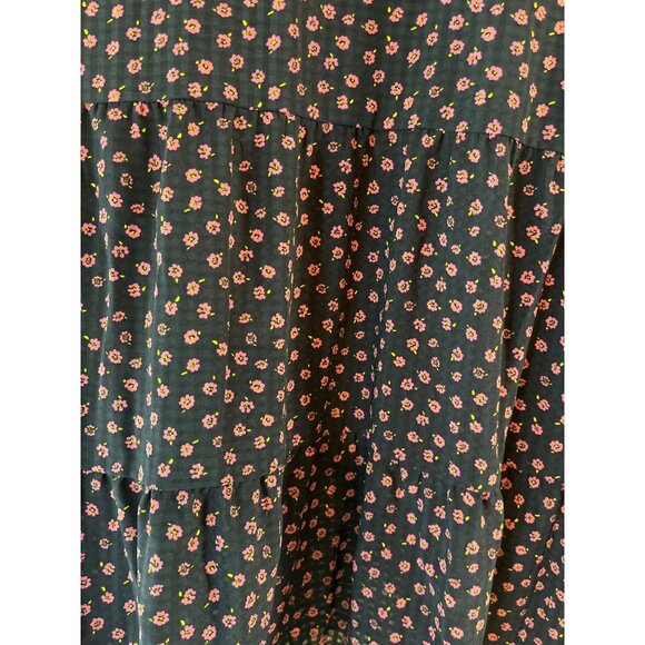 Womens On 34th Long Sleeve Floral Print Blouse Navy Pink Lightweight Ruffle Deta - Picture 7 of 8